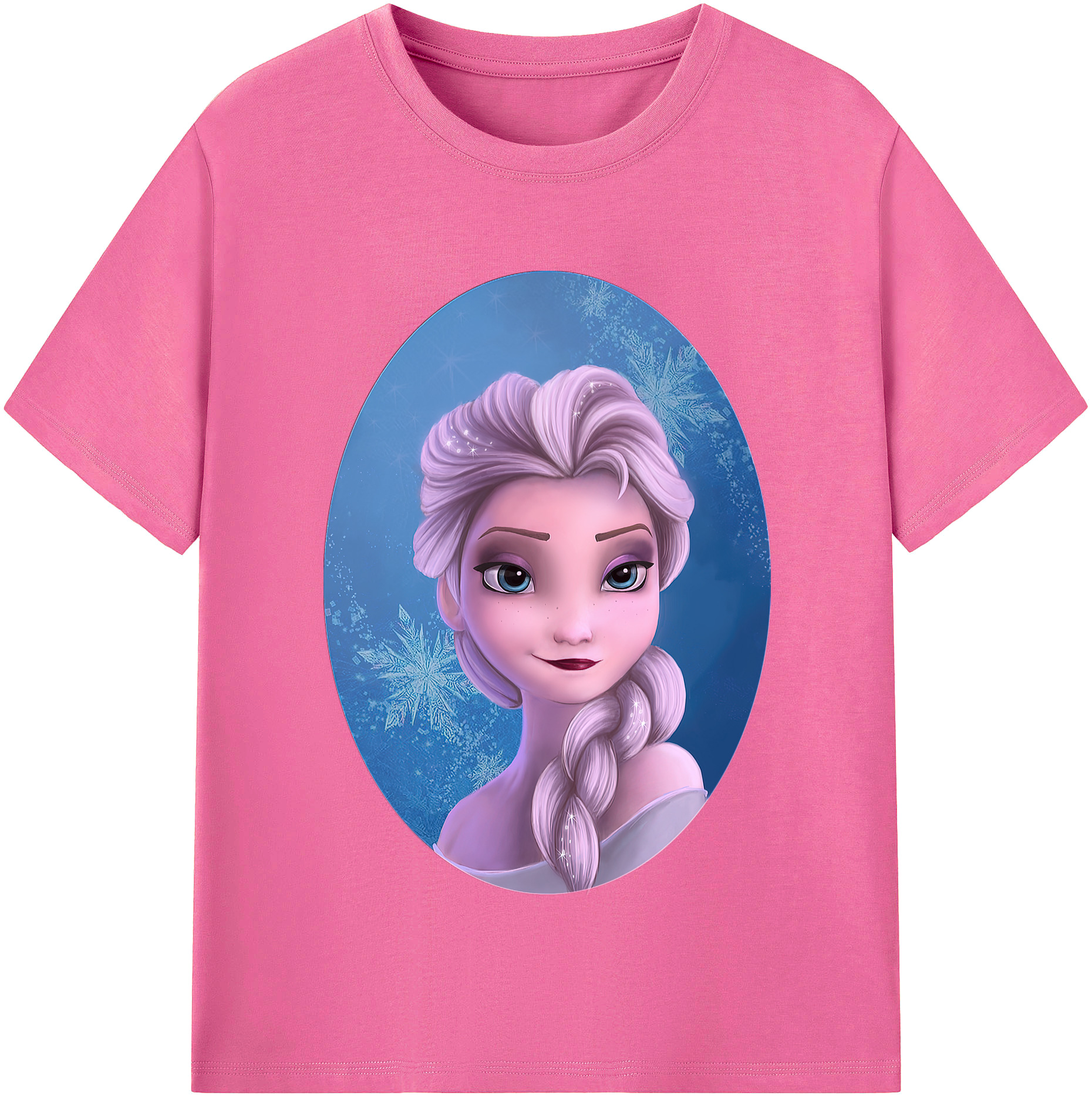 （画像用） アナと雪の女王 アンナ エルサ Frozen Anna Elsa レディースカジュアルプリントTシャツ（綿100％）